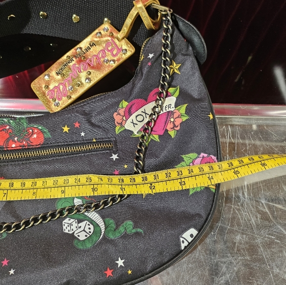NWOT Betseyville Betsey Johnson Black & Gold Traditional Tattoo Vintage Purse - Picture 8 of 11
